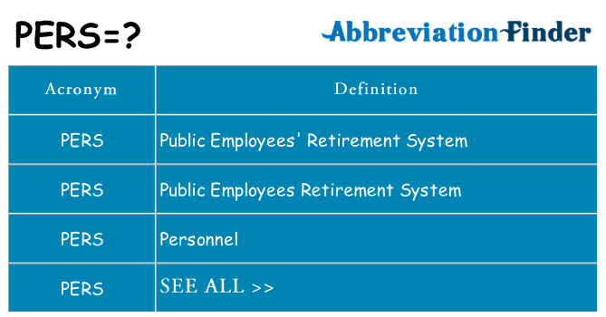 What does pers stand for