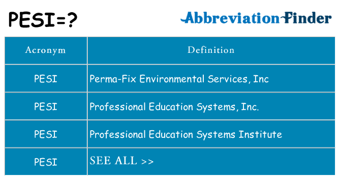 What does pesi stand for
