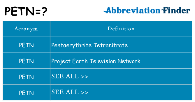 What does petn stand for