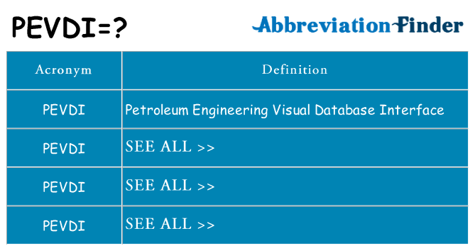 What does pevdi stand for