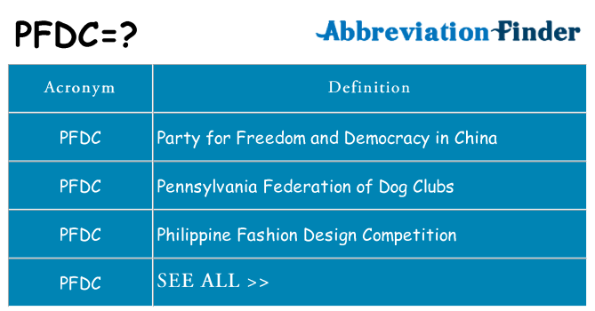 What does pfdc stand for