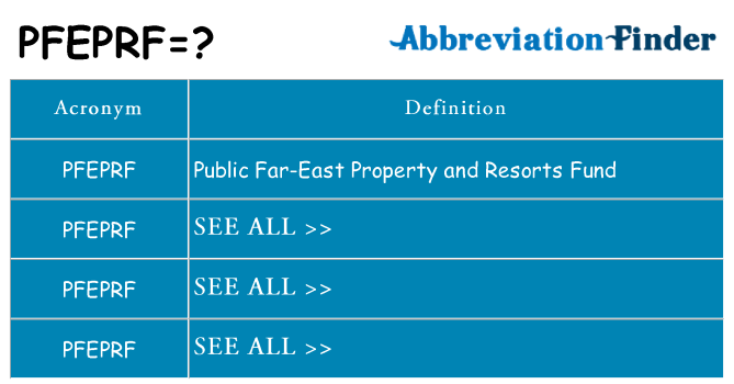 What does pfeprf stand for