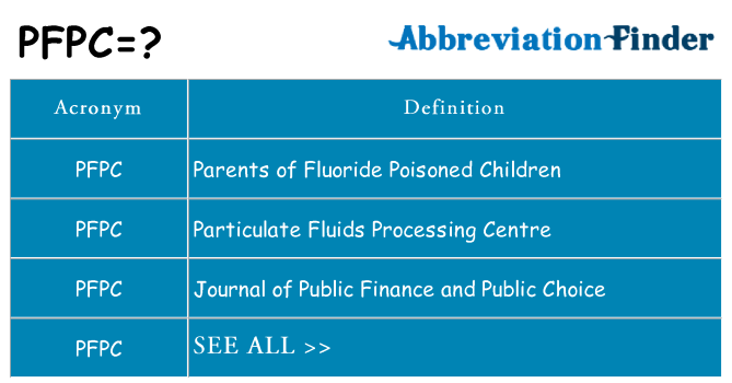 What does pfpc stand for