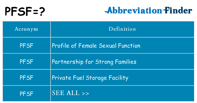 What does pfsf stand for