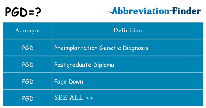 What does pgd stand for