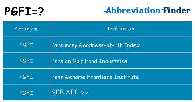 What does pgfi stand for