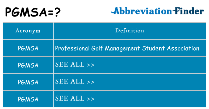What does pgmsa stand for