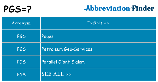 What does pgs stand for