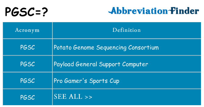What does pgsc stand for