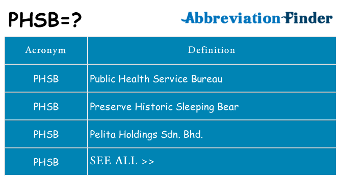 What does phsb stand for