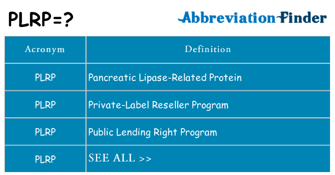 What does plrp stand for