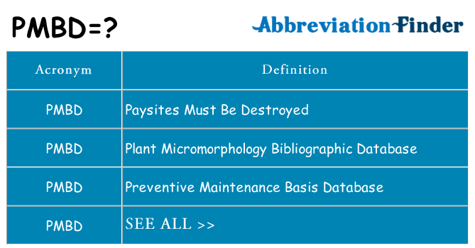 What does pmbd stand for