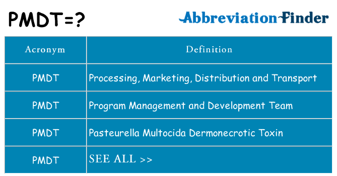 What does pmdt stand for