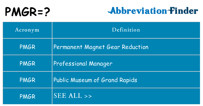 What does pmgr stand for