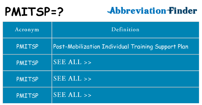 What does pmitsp stand for