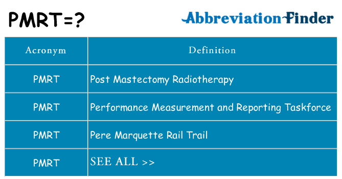 What does pmrt stand for