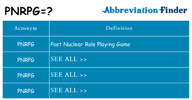 What does pnrpg stand for