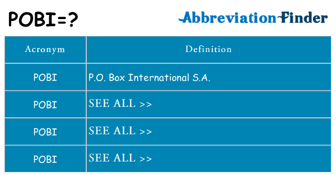 What does pobi stand for