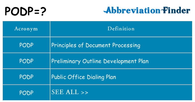 What does podp stand for
