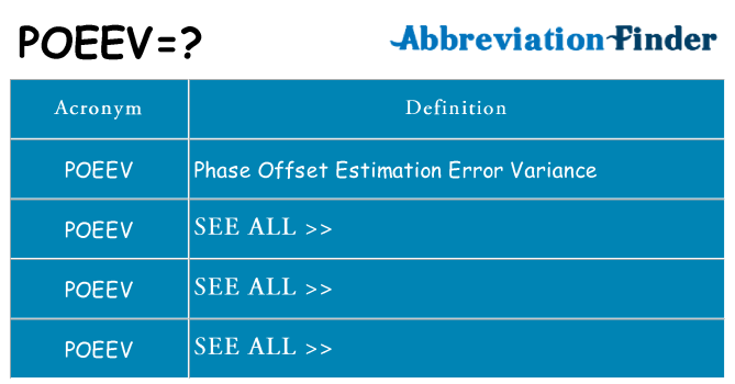 What does poeev stand for