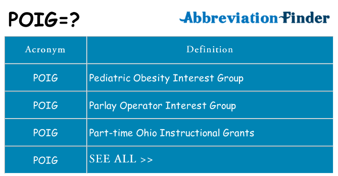 What does poig stand for