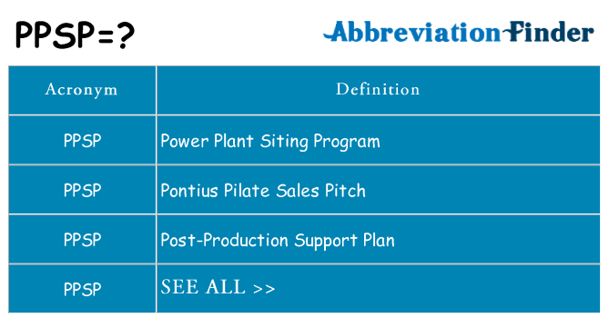 What does ppsp stand for