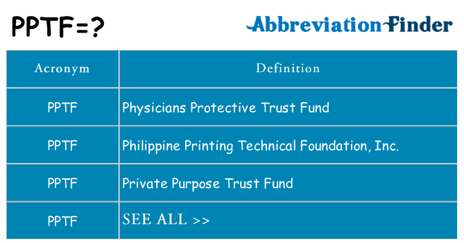 What does pptf stand for