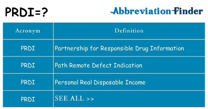 What does prdi stand for