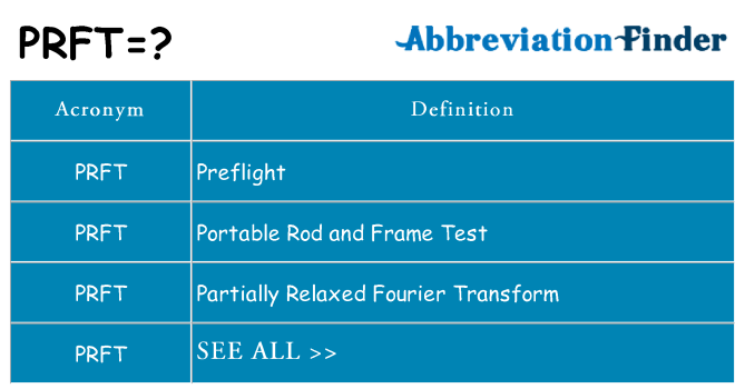 What does prft stand for