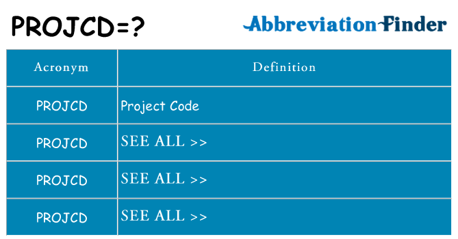 What does projcd stand for