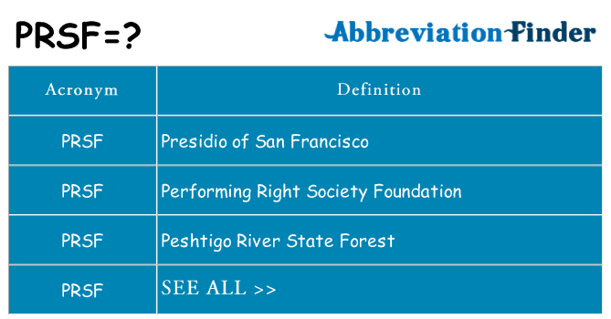 What does prsf stand for