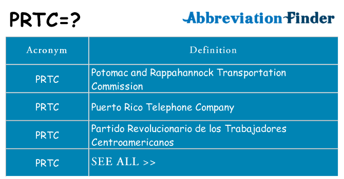 What does prtc stand for