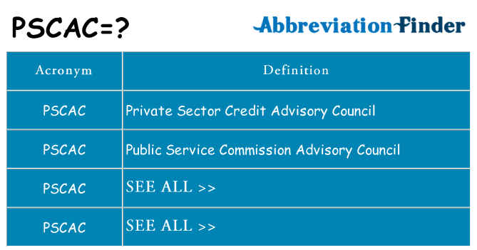 What does pscac stand for