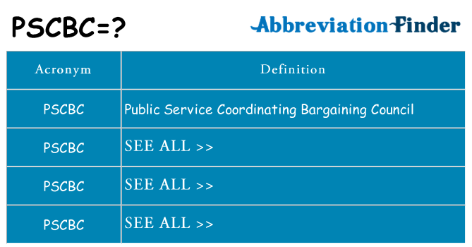 What does pscbc stand for