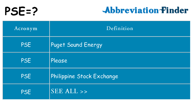 What does pse stand for