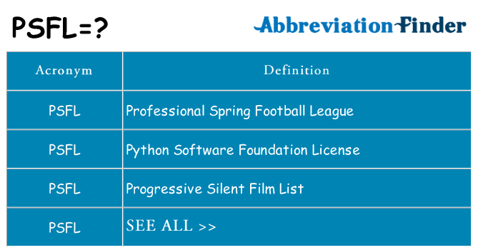 What does psfl stand for