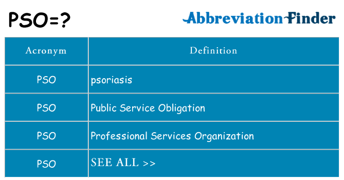 What does pso stand for