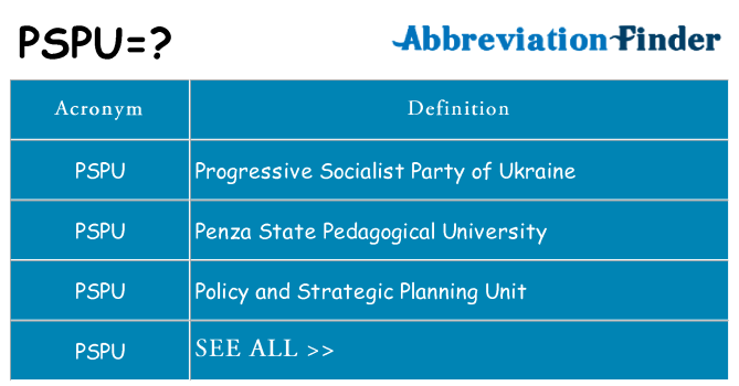 What does pspu stand for