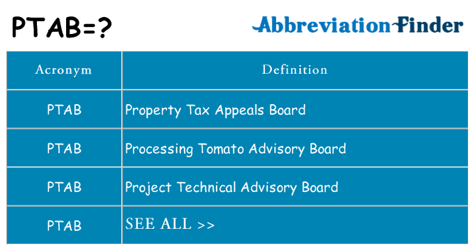 What does ptab stand for