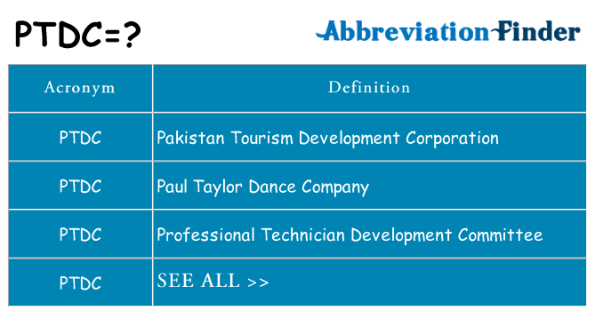 What does ptdc stand for