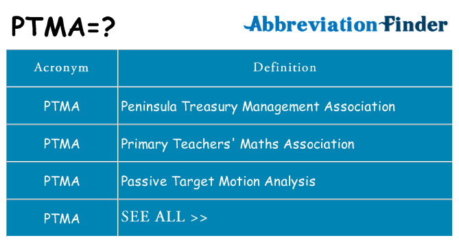 What does ptma stand for