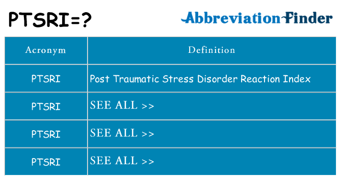 What does ptsri stand for