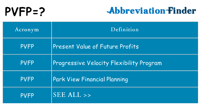 What does pvfp stand for