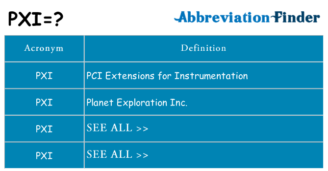 What does pxi stand for