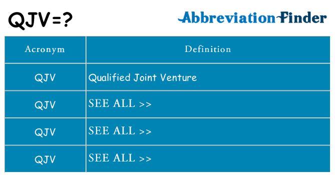 What does qjv stand for