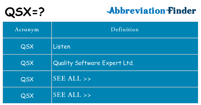 What does qsx stand for