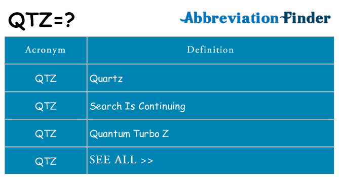 What does qtz stand for