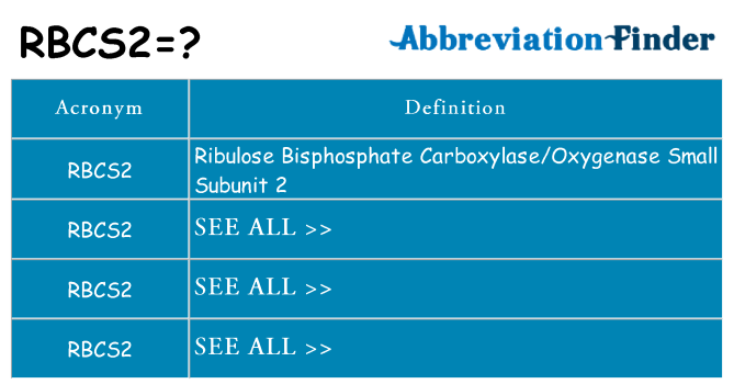 What does rbcs2 stand for