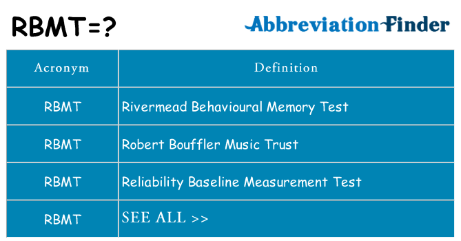 What does rbmt stand for