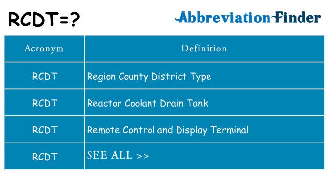 What does rcdt stand for